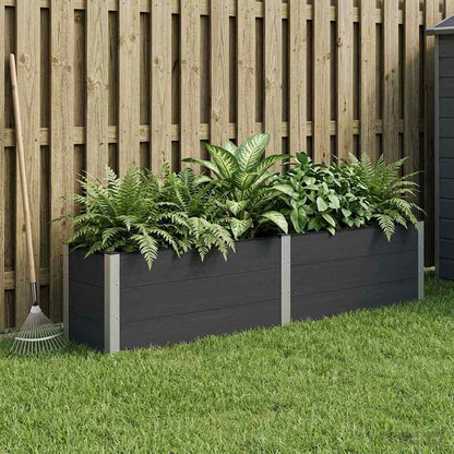 Letto rialzato da giardino Nero 250 x 50 x 54 cm
