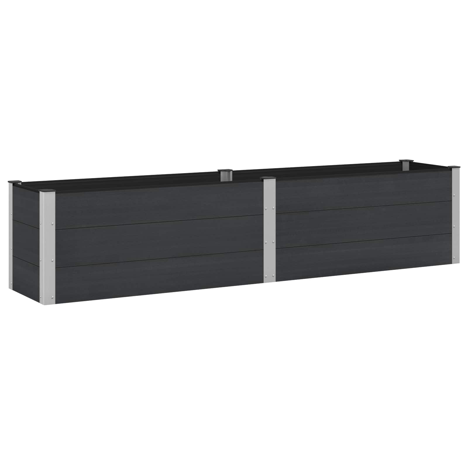 Letto rialzato da giardino Nero 250 x 50 x 54 cm | homemem39