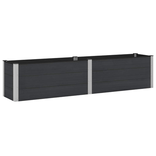Letto rialzato da giardino Nero 250 x 50 x 54 cm | homemem39