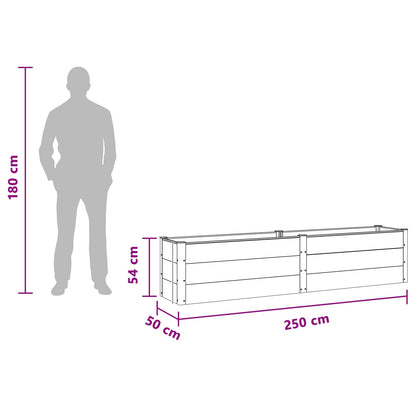 Letto rialzato da giardino Nero 250 x 50 x 54 cm | homemem39