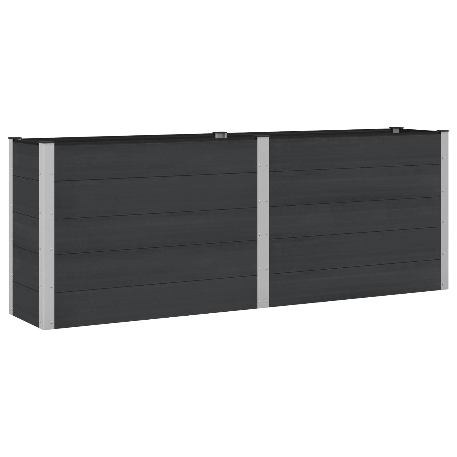 Letto rialzato da giardino Nero 250 x 50 x 91 cm | homemem39