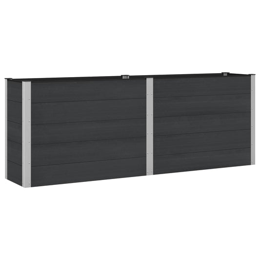 Letto rialzato da giardino Nero 250 x 50 x 91 cm | homemem39