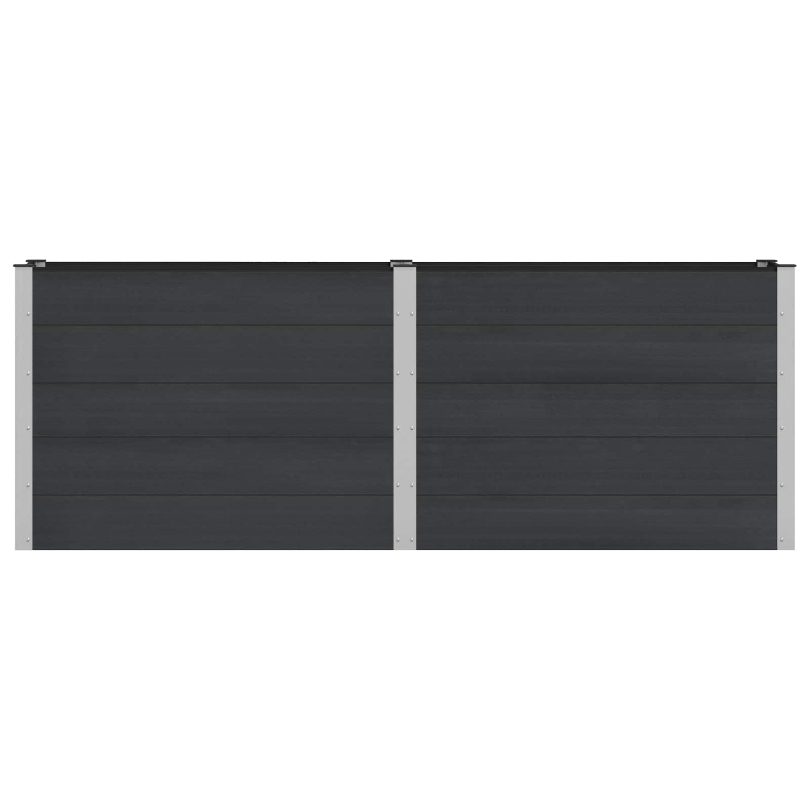 Letto rialzato da giardino Nero 250 x 50 x 91 cm | homemem39