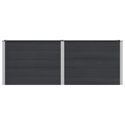 Letto rialzato da giardino Nero 250 x 50 x 91 cm | homemem39