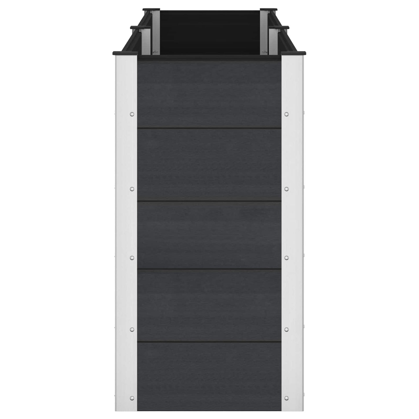 Letto rialzato da giardino Nero 250 x 50 x 91 cm | homemem39