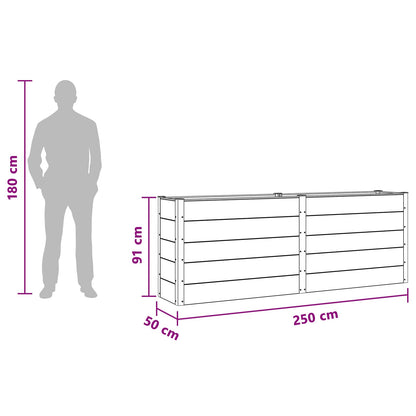 Letto rialzato da giardino Nero 250 x 50 x 91 cm | homemem39