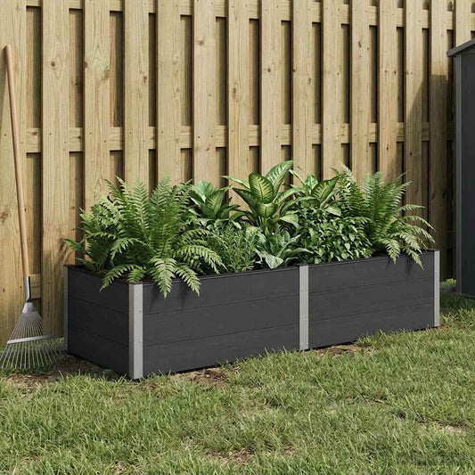 Letto rialzato da giardino Nero 250 x 100 x 54 cm