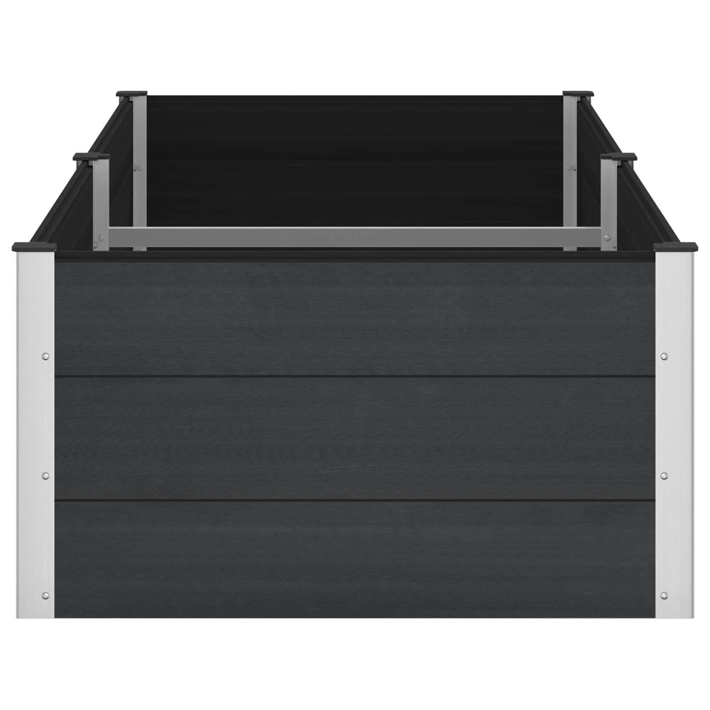 Letto rialzato da giardino Nero 250 x 100 x 54 cm | homemem39
