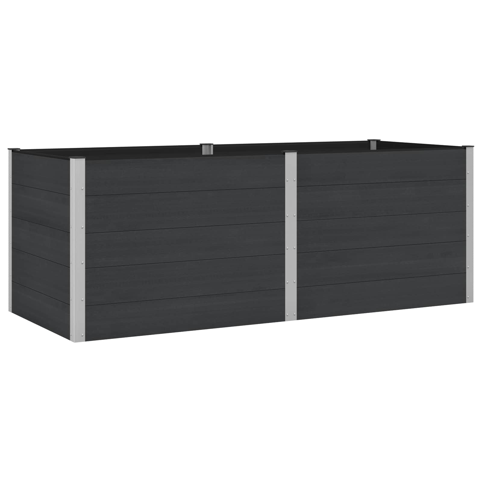 Letto rialzato da giardino Nero 250 x 100 x 91 cm | homemem39