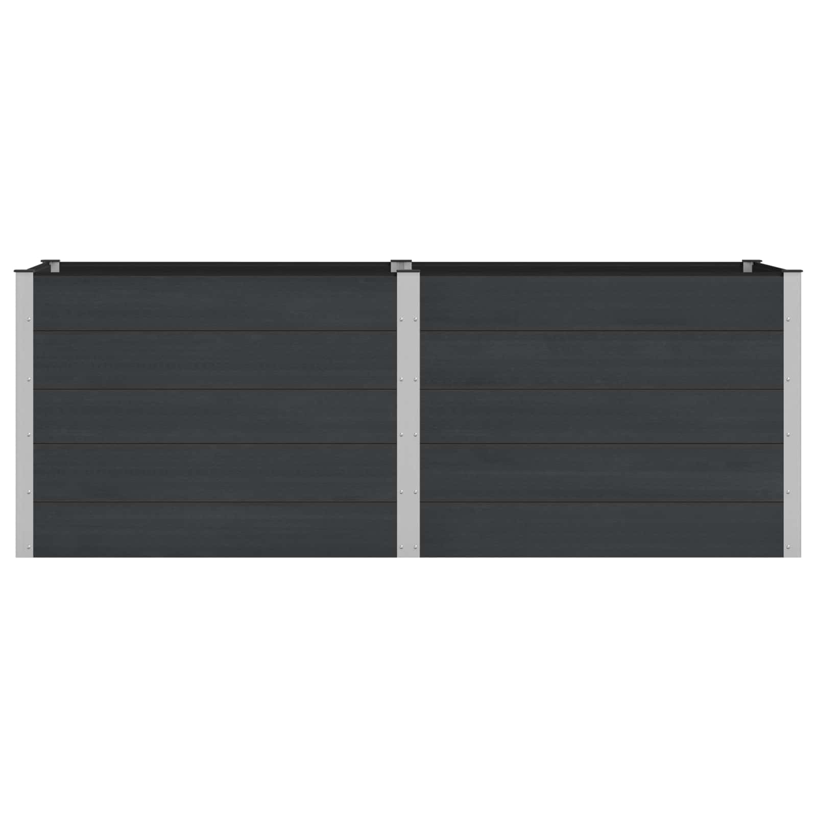 Letto rialzato da giardino Nero 250 x 100 x 91 cm | homemem39