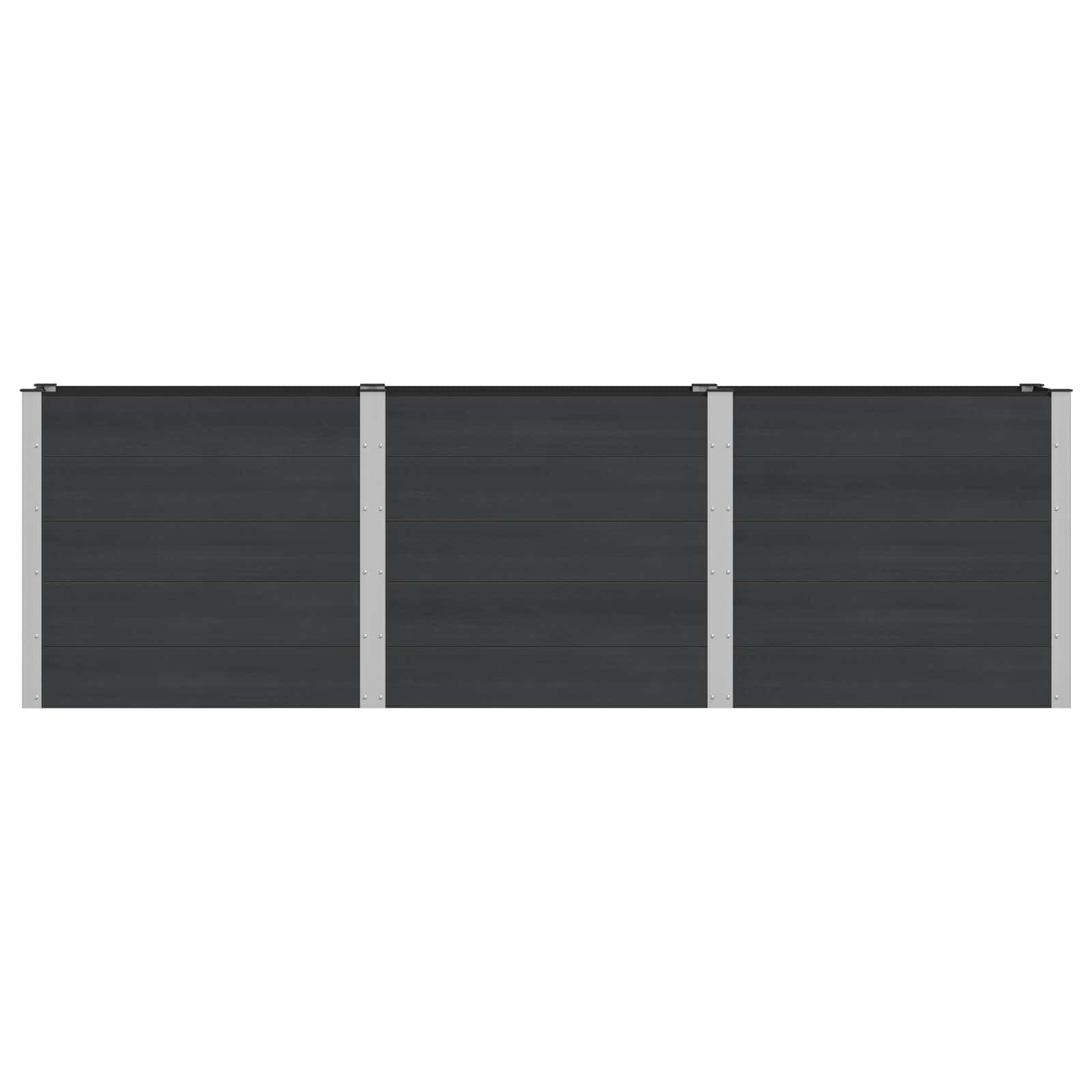 Letto rialzato da giardino Nero 300 x 50 x 91 cm | homemem39