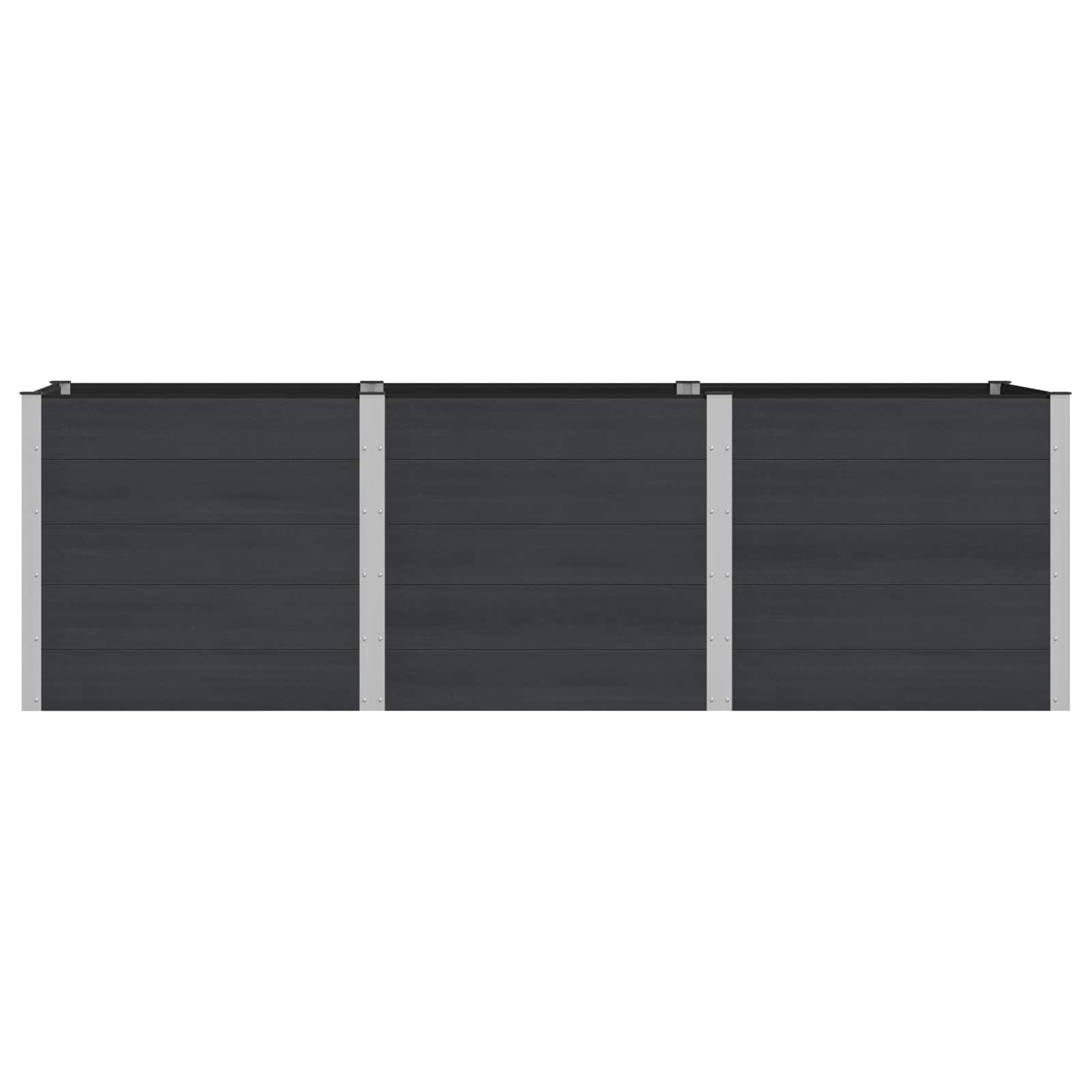 Letto rialzato da giardino Nero 300 x 100 x 91 cm | homemem39