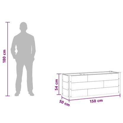 Letto rialzato da giardino Marrone 150 x 50 x 54 cm | homemem39