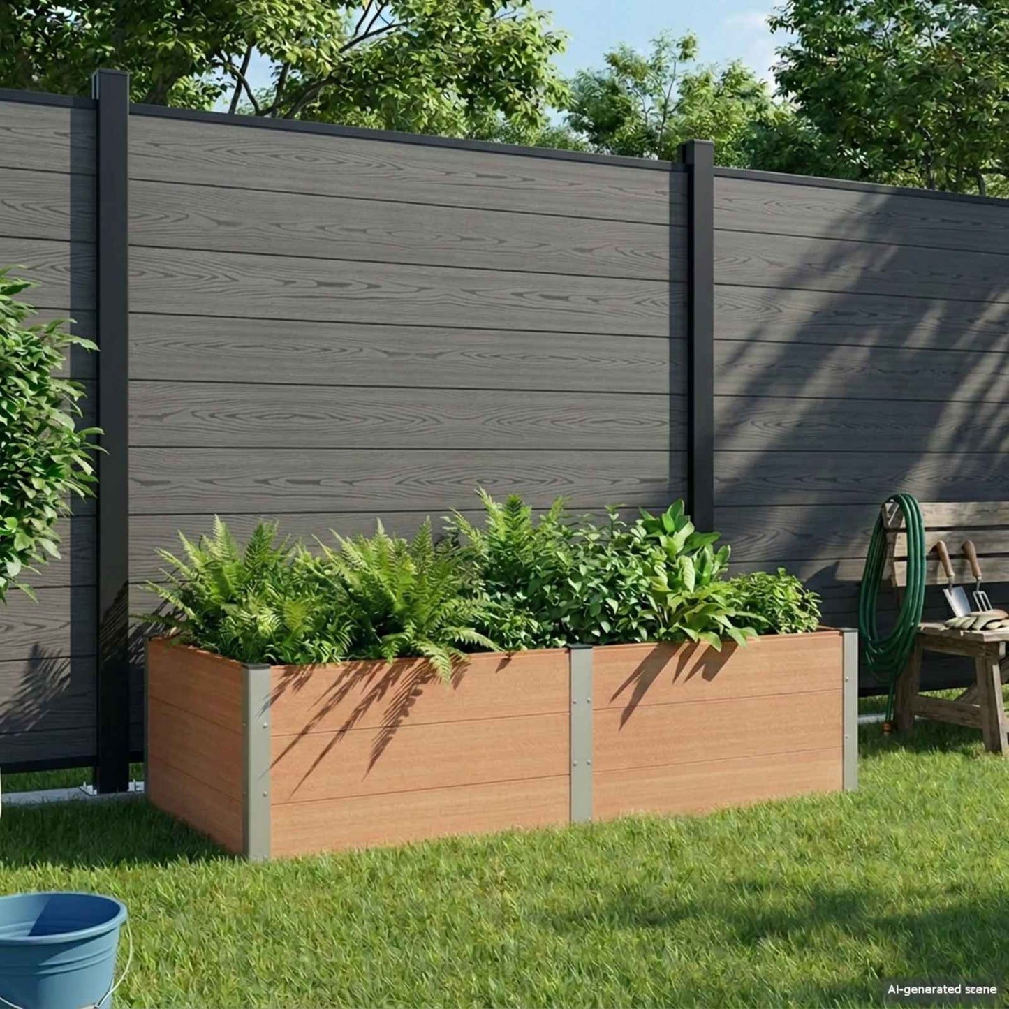 Letto rialzato da giardino Marrone 200 x 100 x 54 cm | homemem39