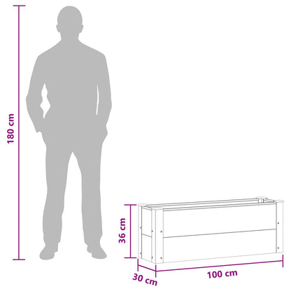 Letto rialzato da giardino Grigio 100 x 30 36 cm | homemem39