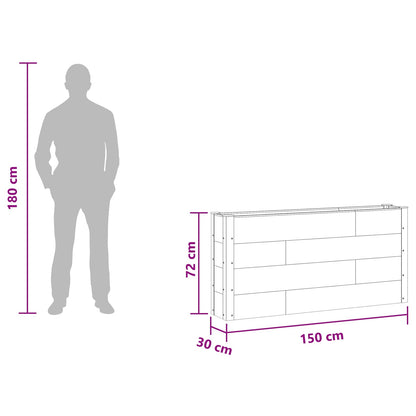 Letto rialzato da giardino Grigio 150 x 30 x 72 cm | homemem39