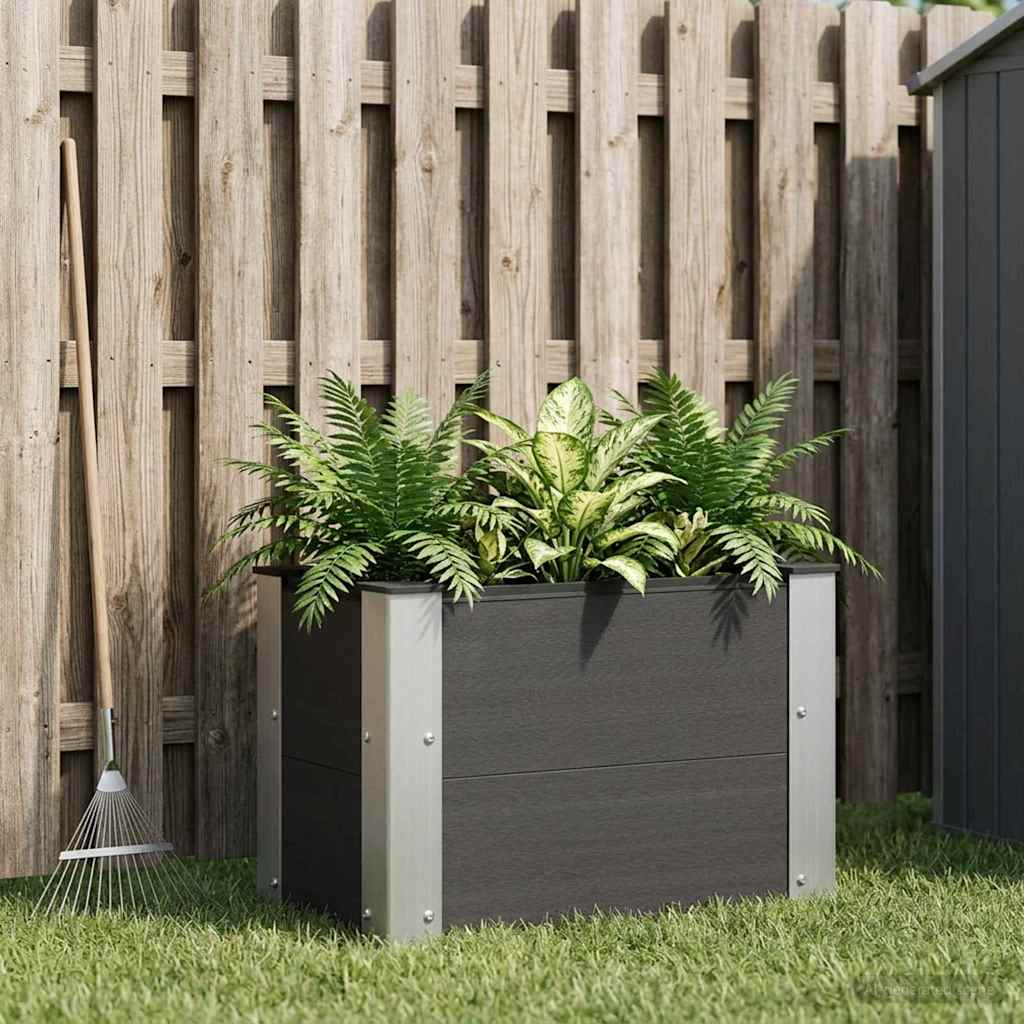 Letto rialzato da giardino Nero 50 x 30 x 36 cm