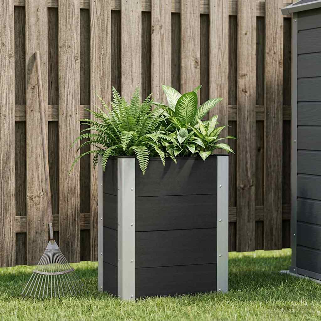 Letto rialzato da giardino Nero 50 x 30 x 72 cm