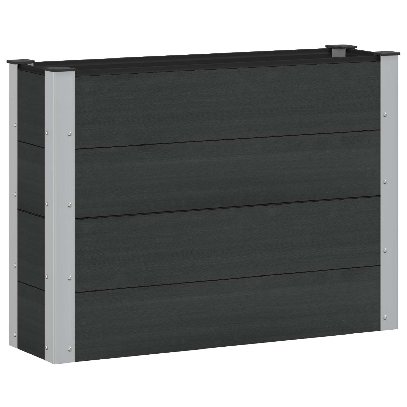 Letto rialzato da giardino Nero 100 x 30 x 72 cm | homemem39