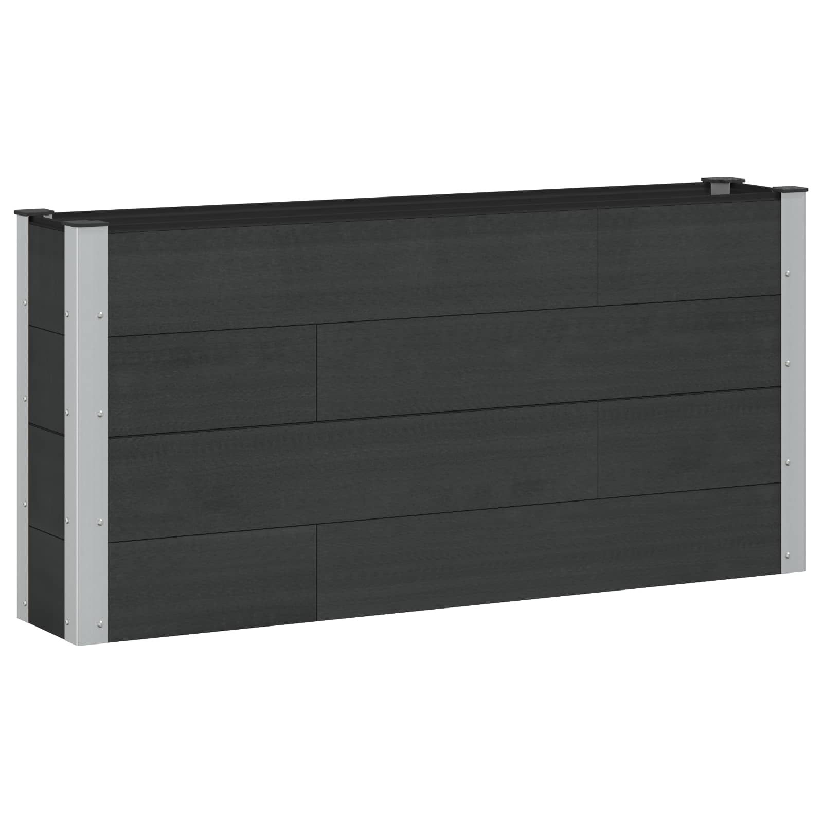 Letto rialzato da giardino Nero 150 x 30 x 72 cm | homemem39
