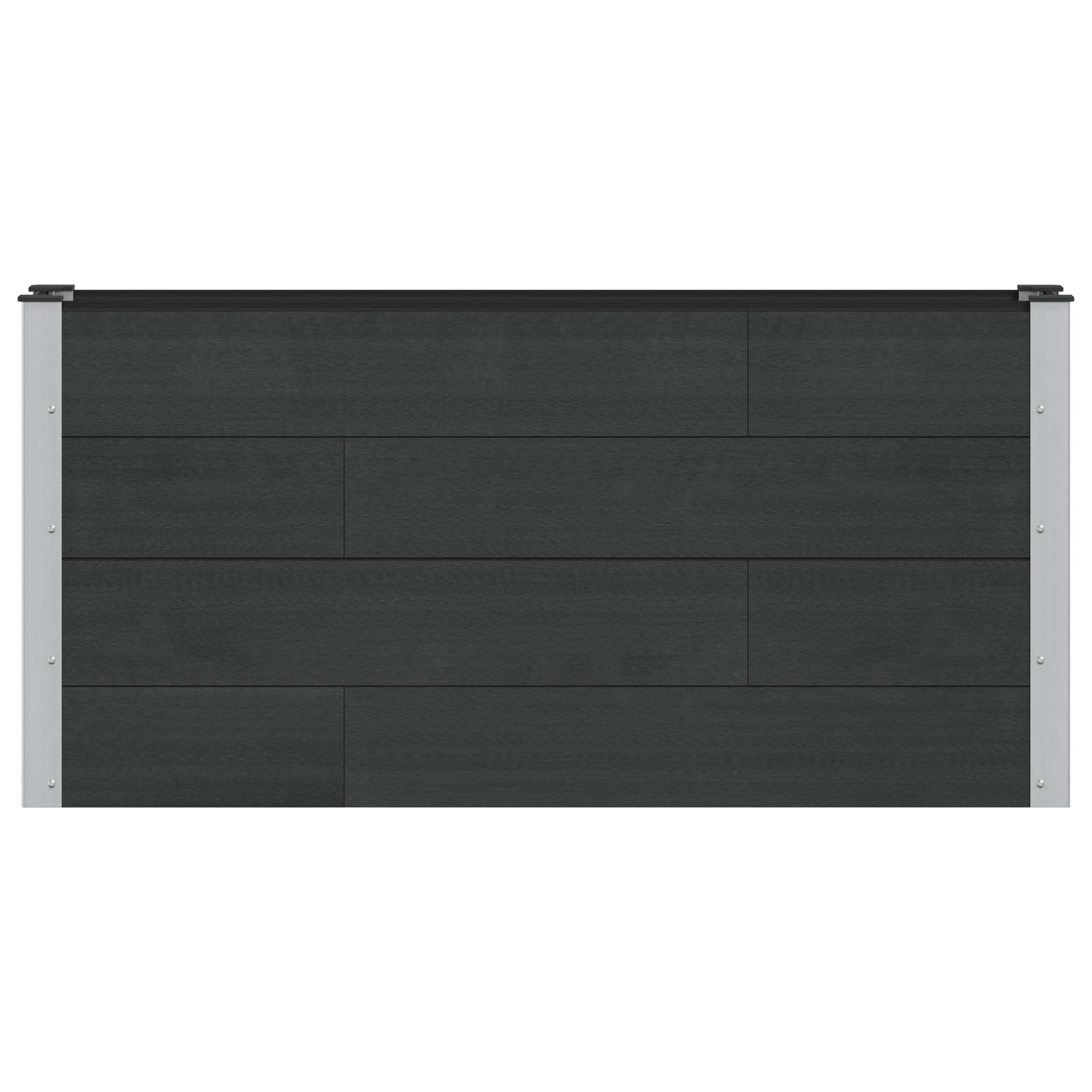 Letto rialzato da giardino Nero 150 x 30 x 72 cm | homemem39