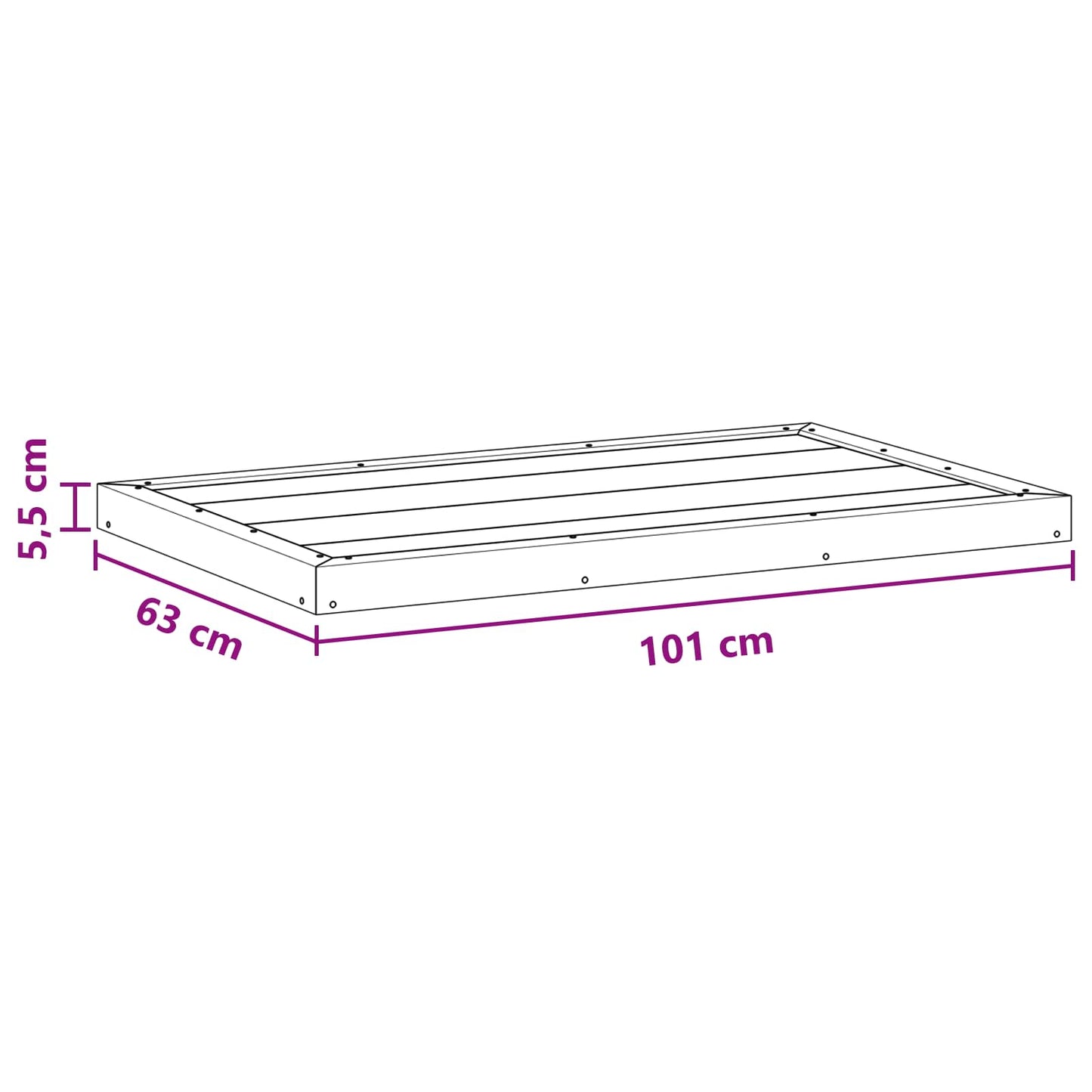 Piastra base per doccia Nero 101 x 63 x 5,5 cm WPC | homemem39