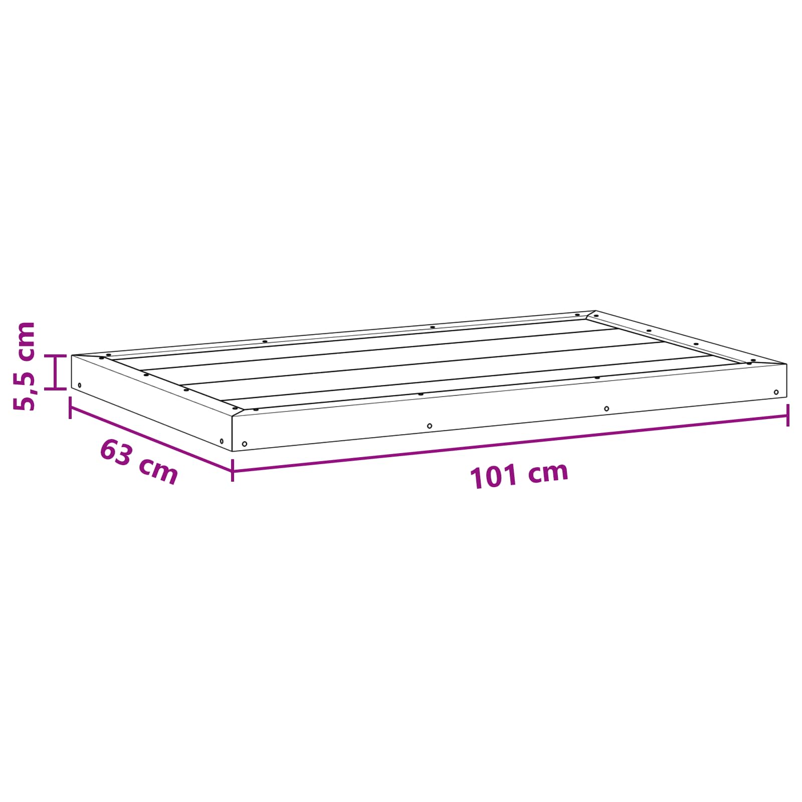 Piastra base per doccia Nero 101 x 63 x 5,5 cm WPC | homemem39