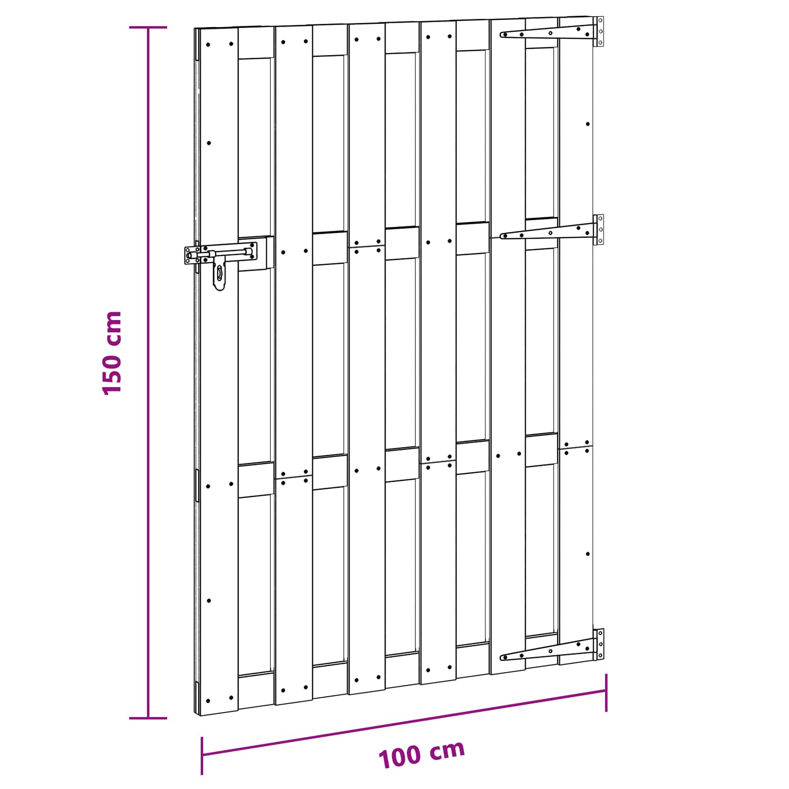 Cancello da giardino 100 x 150 cm WPC e Alluminio Nero | homemem39