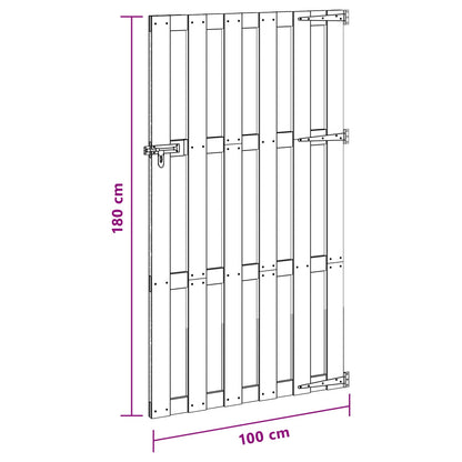 Cancello da giardino 100 x 180 cm WPC e Alluminio Nero | homemem39