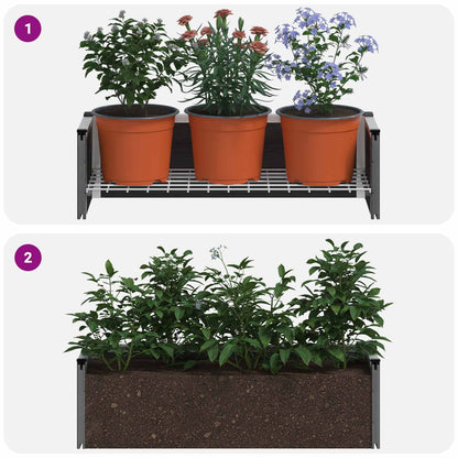 Letto rialzato da giardino Grigio 75 x 30 x 22 cm | homemem39