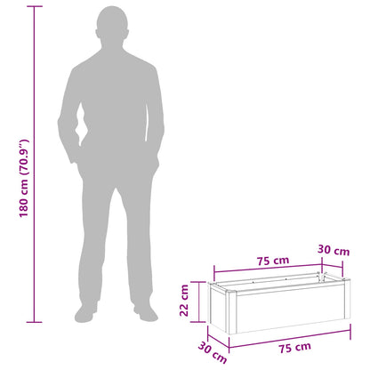 Letto rialzato da giardino Grigio 75 x 30 x 22 cm | homemem39