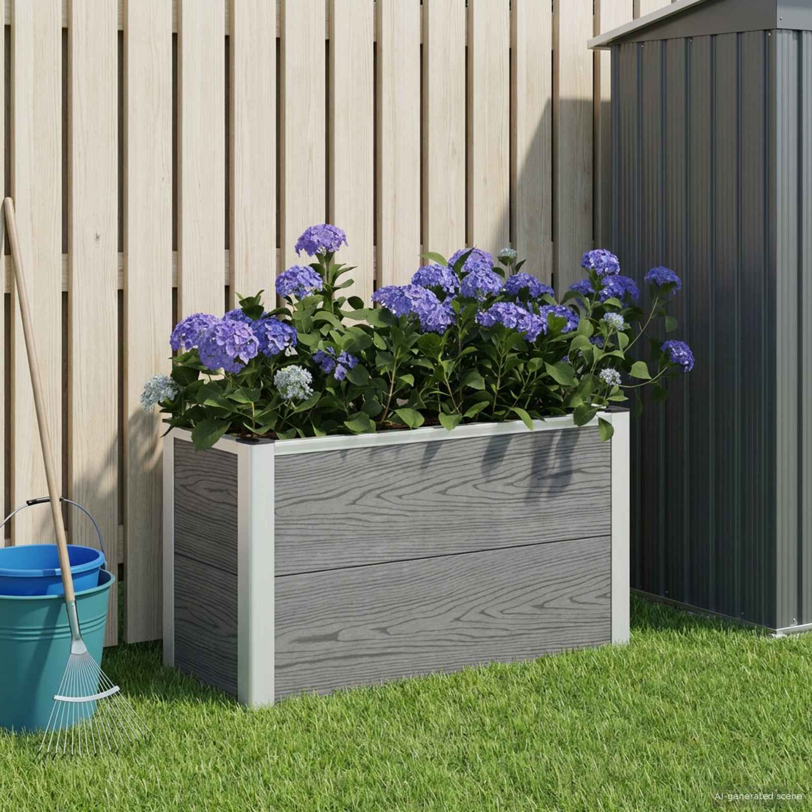 Letto rialzato da giardino Grigio 75 x 30 x 22 cm | homemem39
