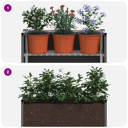 Letto rialzato da giardino Grigio 75 x 30 x 22 cm | homemem39