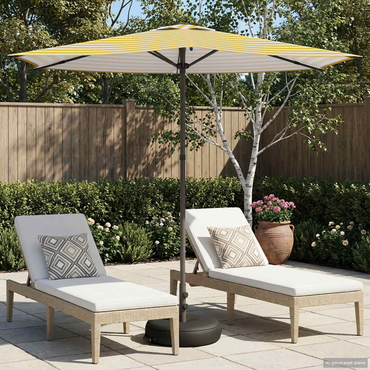 Ombrello da giardino Rettangolare 2,7 x 2,7 m Poliestere