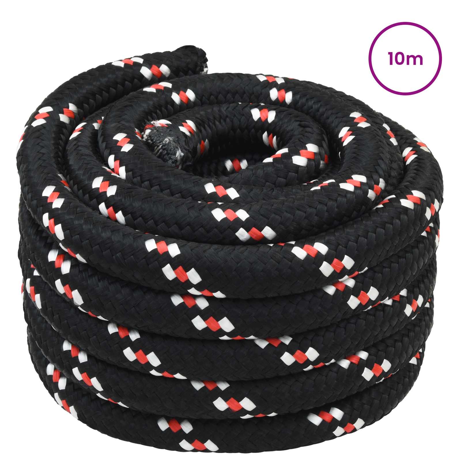Corda da Barca 10 m 6 Nero e Rosso PP | homemem39