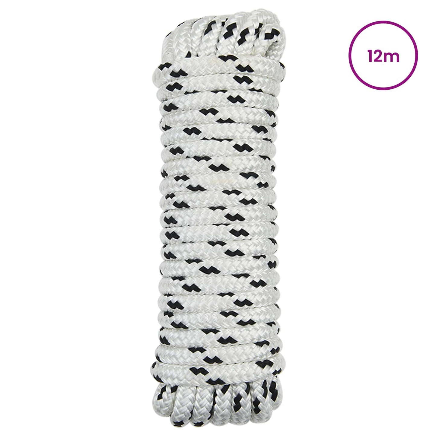 Corda da Barca 12 m 1.2 Bianco e Nero Poliestere | homemem39