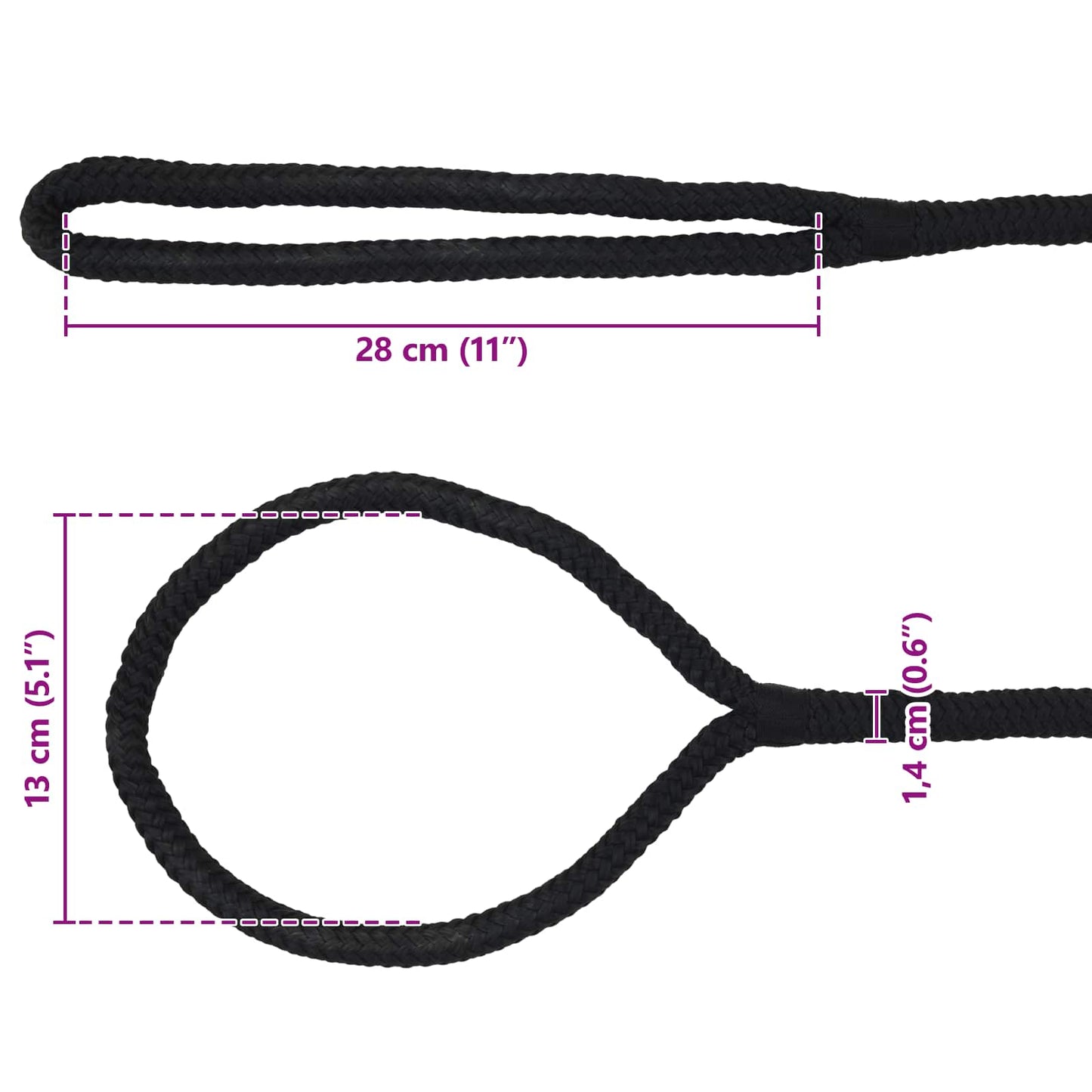 Corda da Barca 15 m 1.4 Nero Poliestere | homemem39