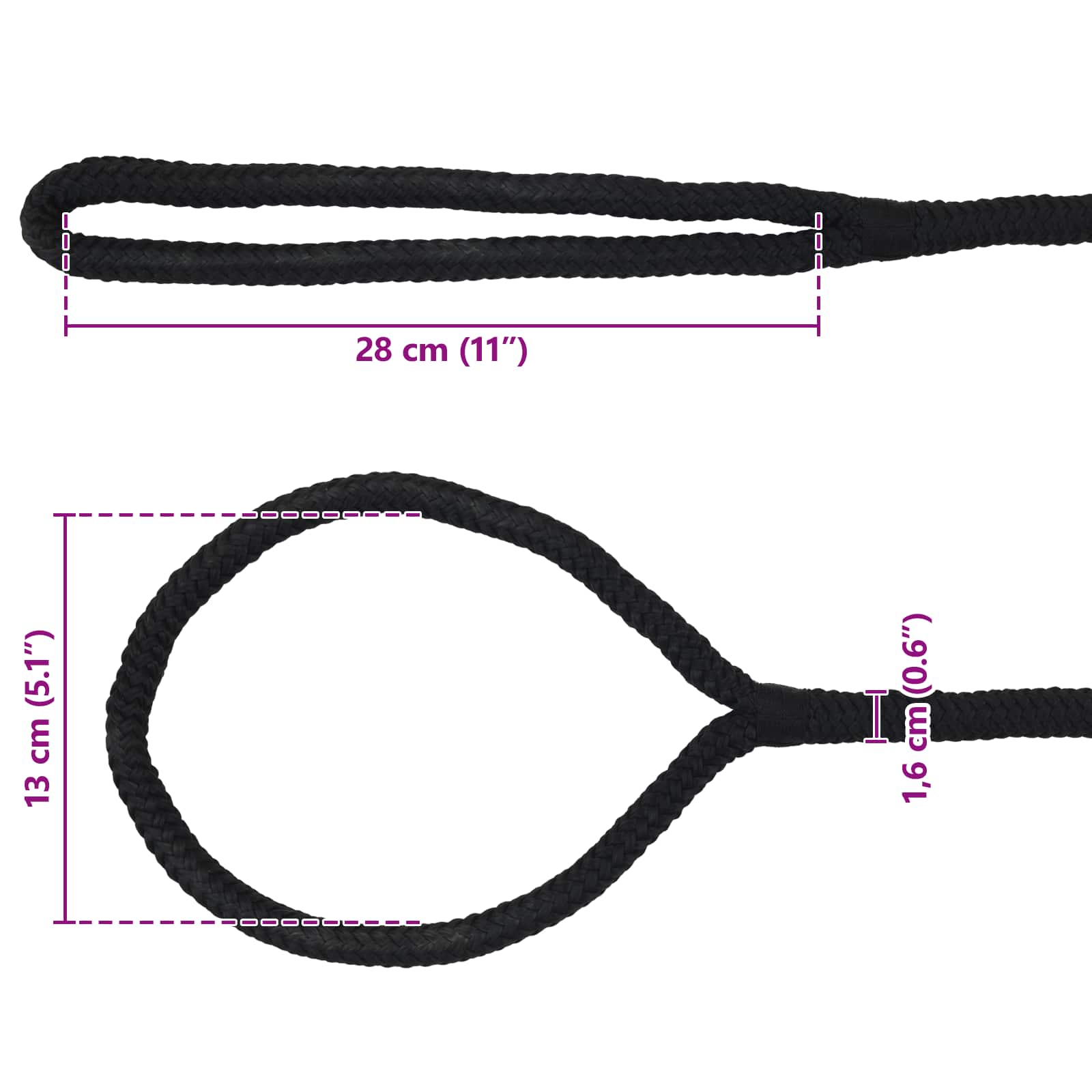 Corda da Barca 15 m 1.6 Nero Poliestere | homemem39