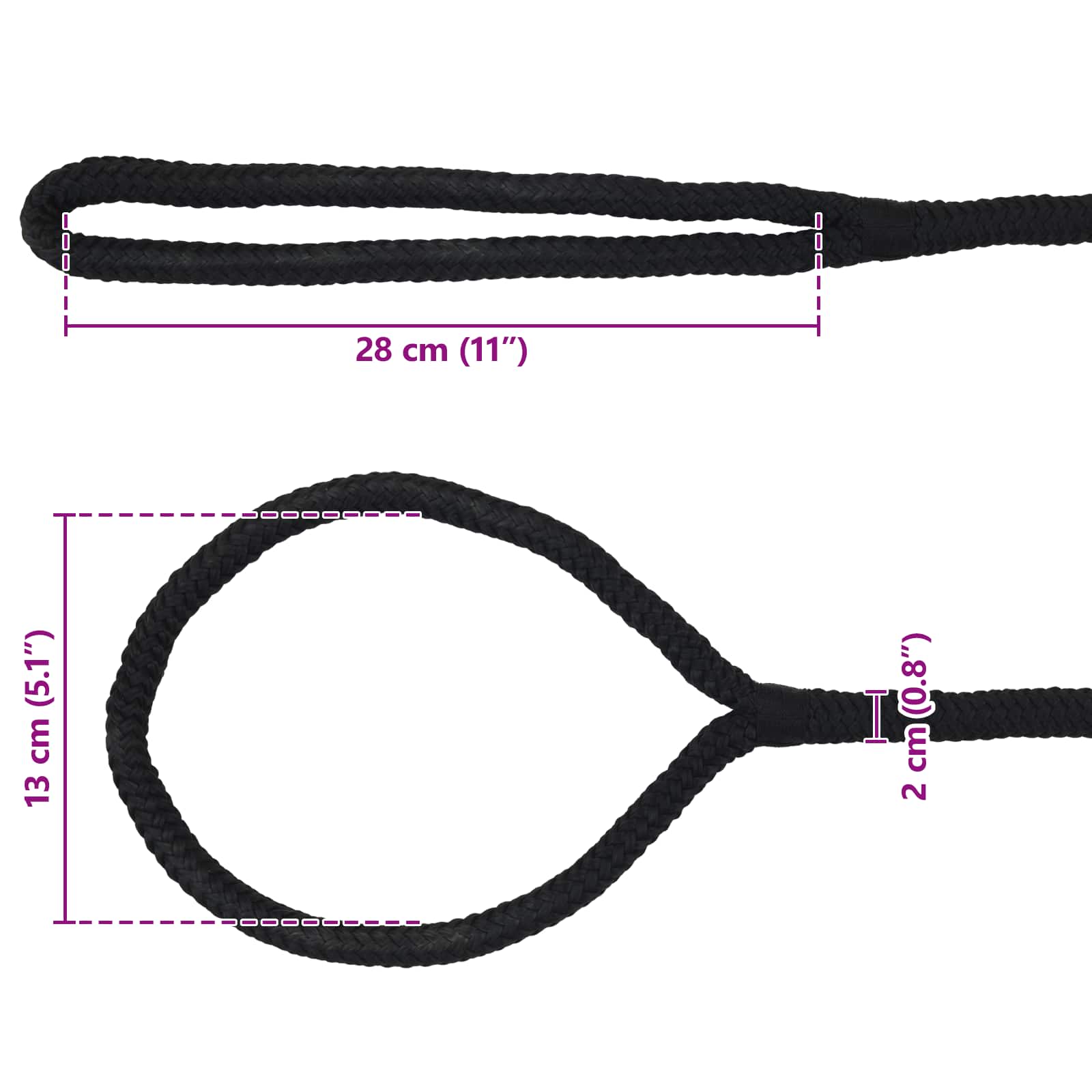 Corda da Barca 15 m 2 Nero Poliestere | homemem39