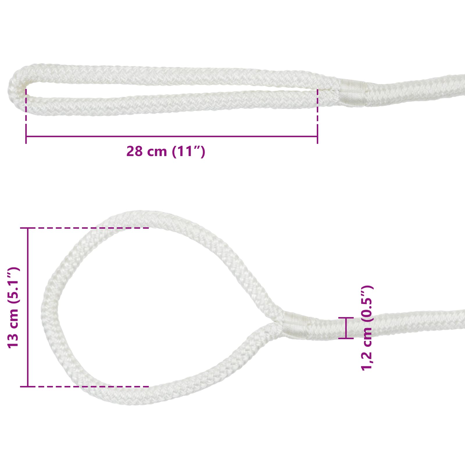 Corda da Barca 9 m 1.2 Bianco Poliestere | homemem39