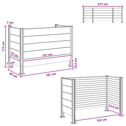 Recinzione Contenitore per Rifiuti Marrone 161 x 85 x 115 cm | homemem39