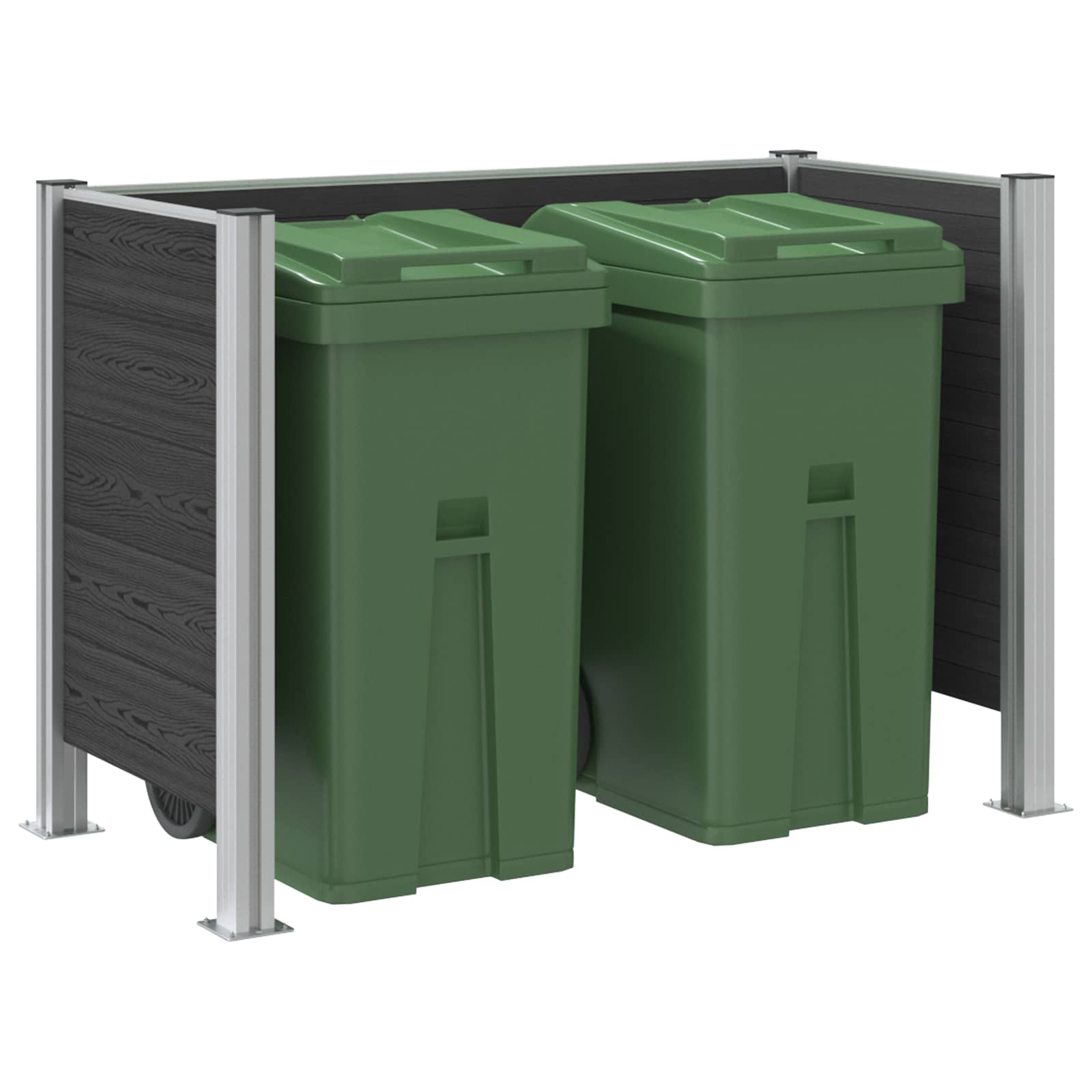 Recinzione Contenitore per Rifiuti Grigio 161 x 85 x 115 cm | homemem39