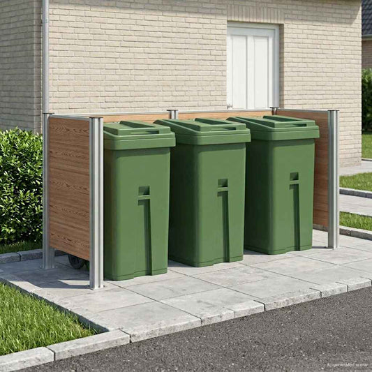Recinzione Contenitore per Rifiuti Marrone 237 x 85 x 115 cm | homemem39