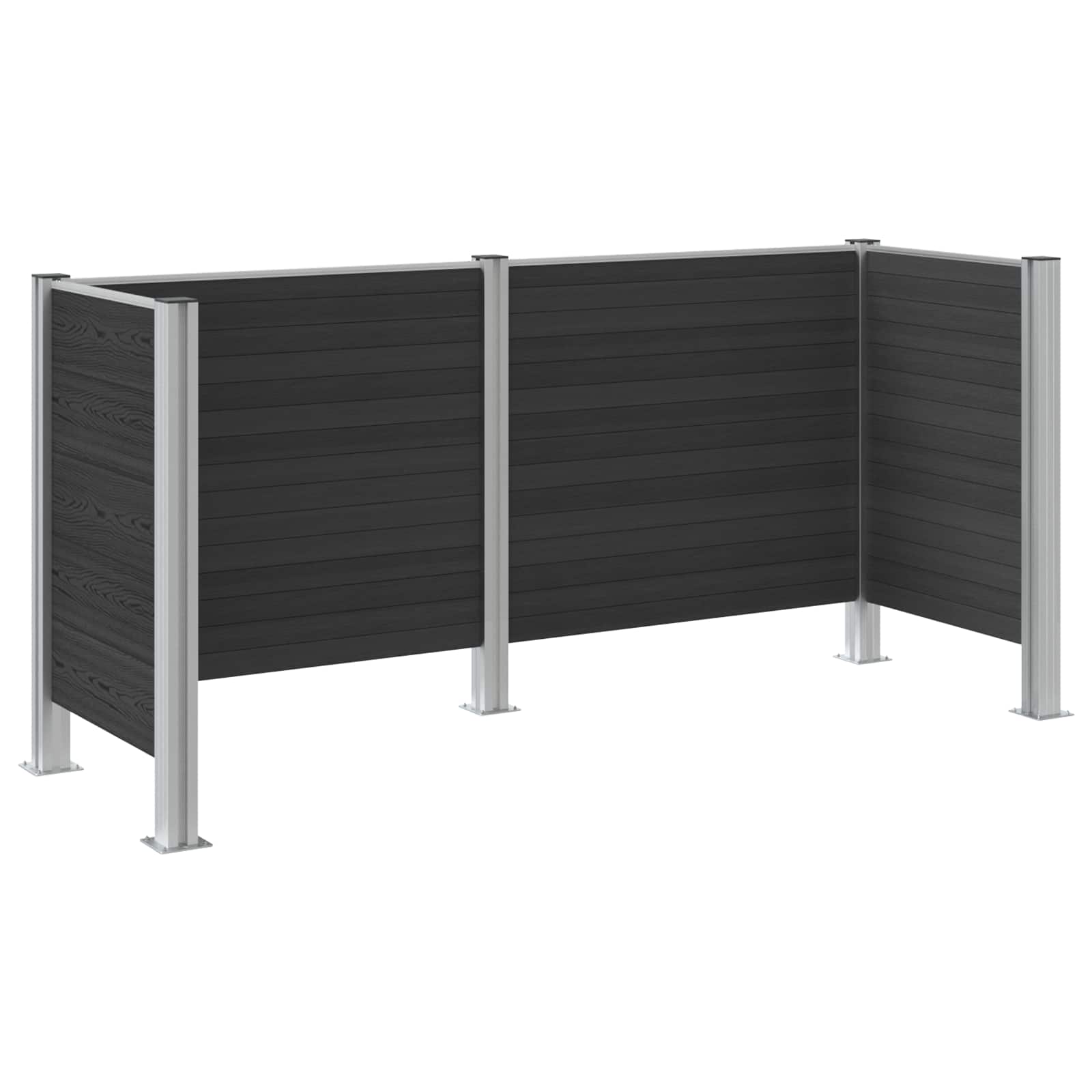 Recinzione Contenitore per Rifiuti Grigio 237 x 85 x 115 cm | homemem39