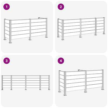 Recinzione Contenitore per Rifiuti Grigio 237 x 85 x 115 cm | homemem39