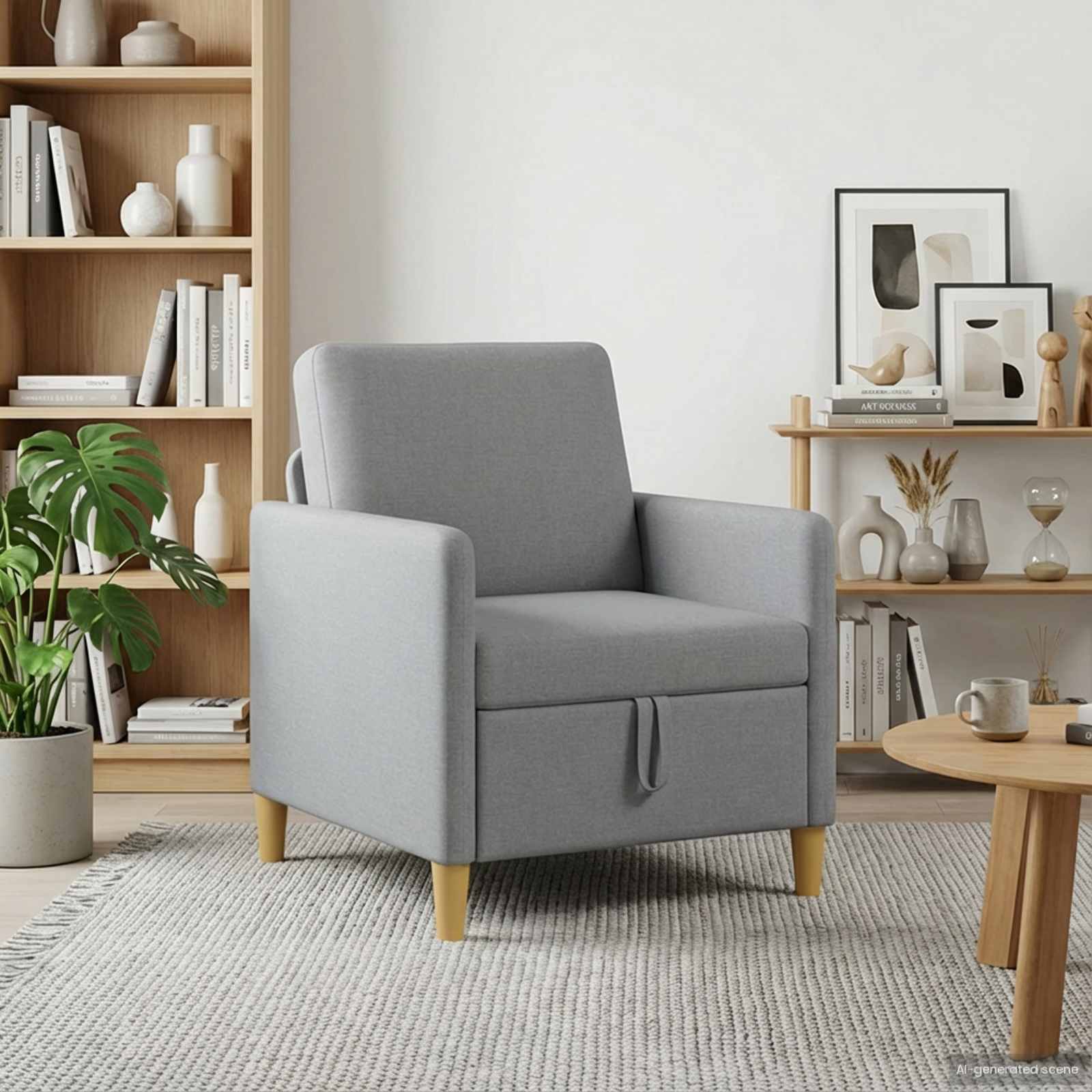Divano con Storage Grigio Chiaro 72 x 78 x 87 cm Poliestere | homemem39