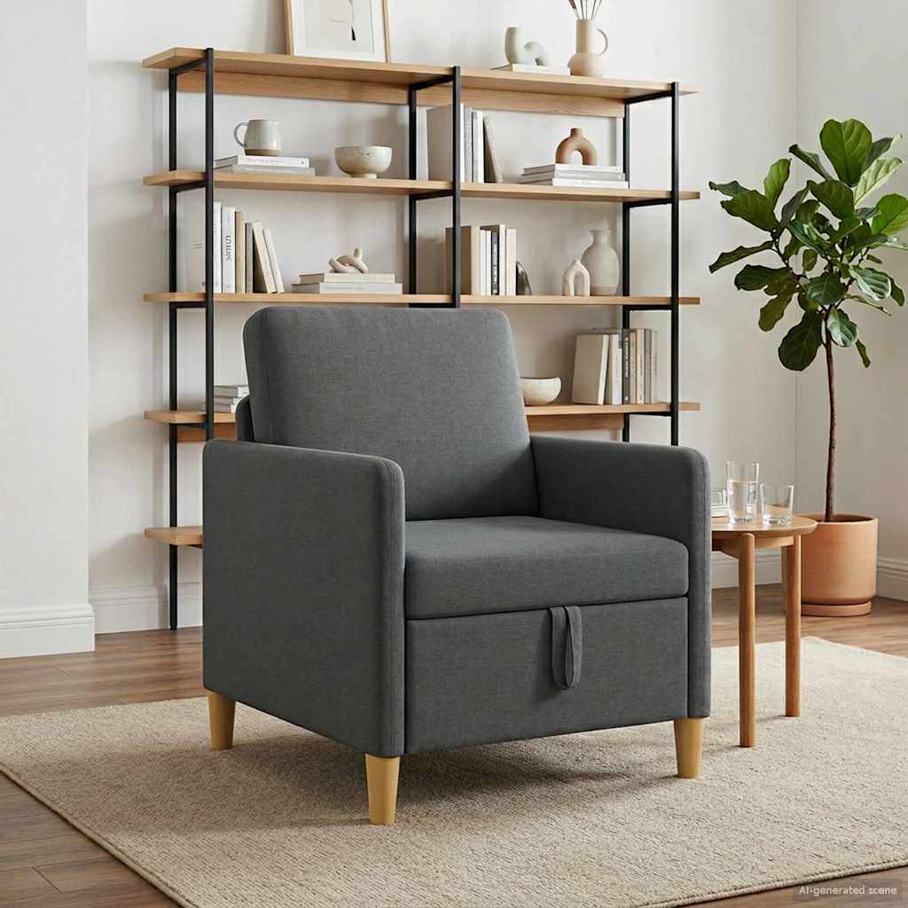 Divano con Storage Grigio Scuro 72 x 78 x 87 cm Poliestere | homemem39