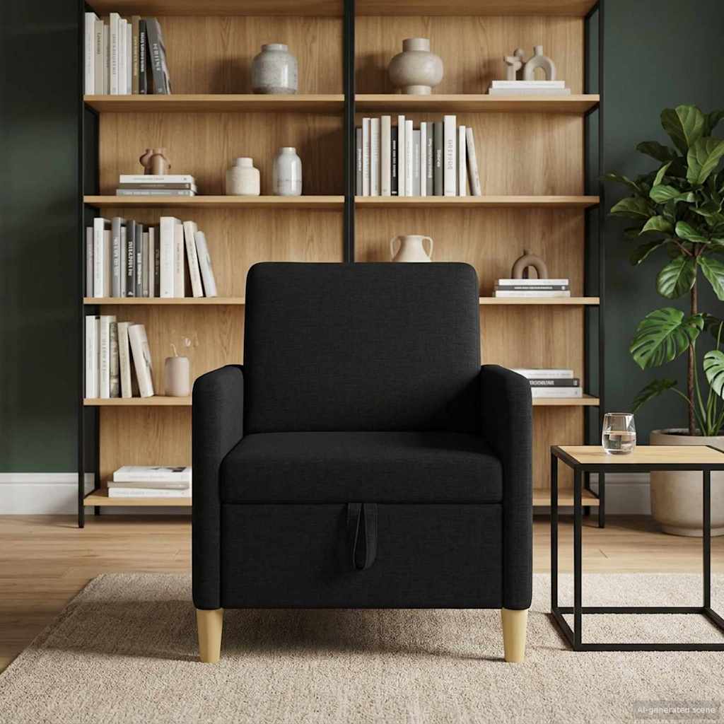 Divano con Storage Nero 72 x 78 x 87 cm Poliestere | homemem39