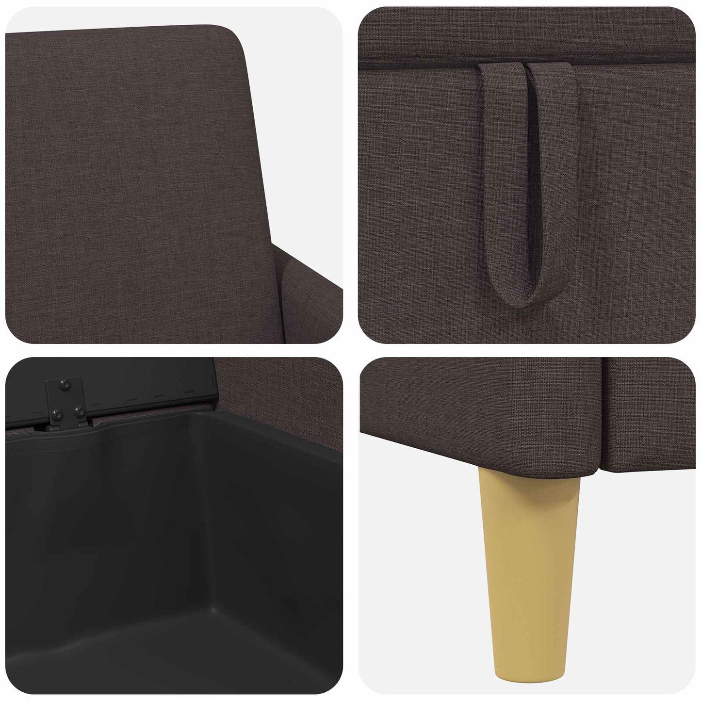 Divano con Storage Marrone Scuro 72 x 78 x 87 cm Poliestere | homemem39