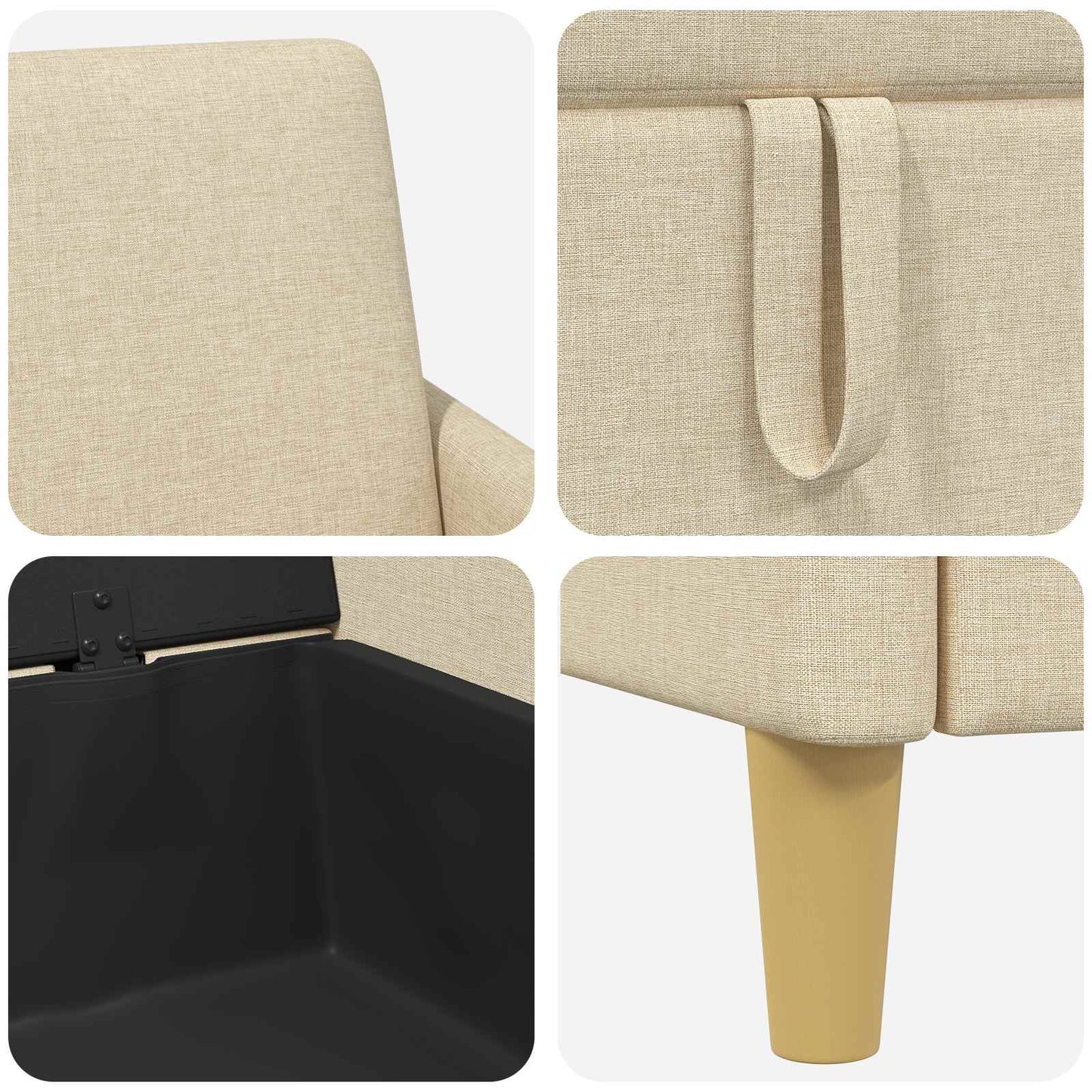 Divano con Storage Crema 72 x 78 x 87 cm Poliestere | homemem39